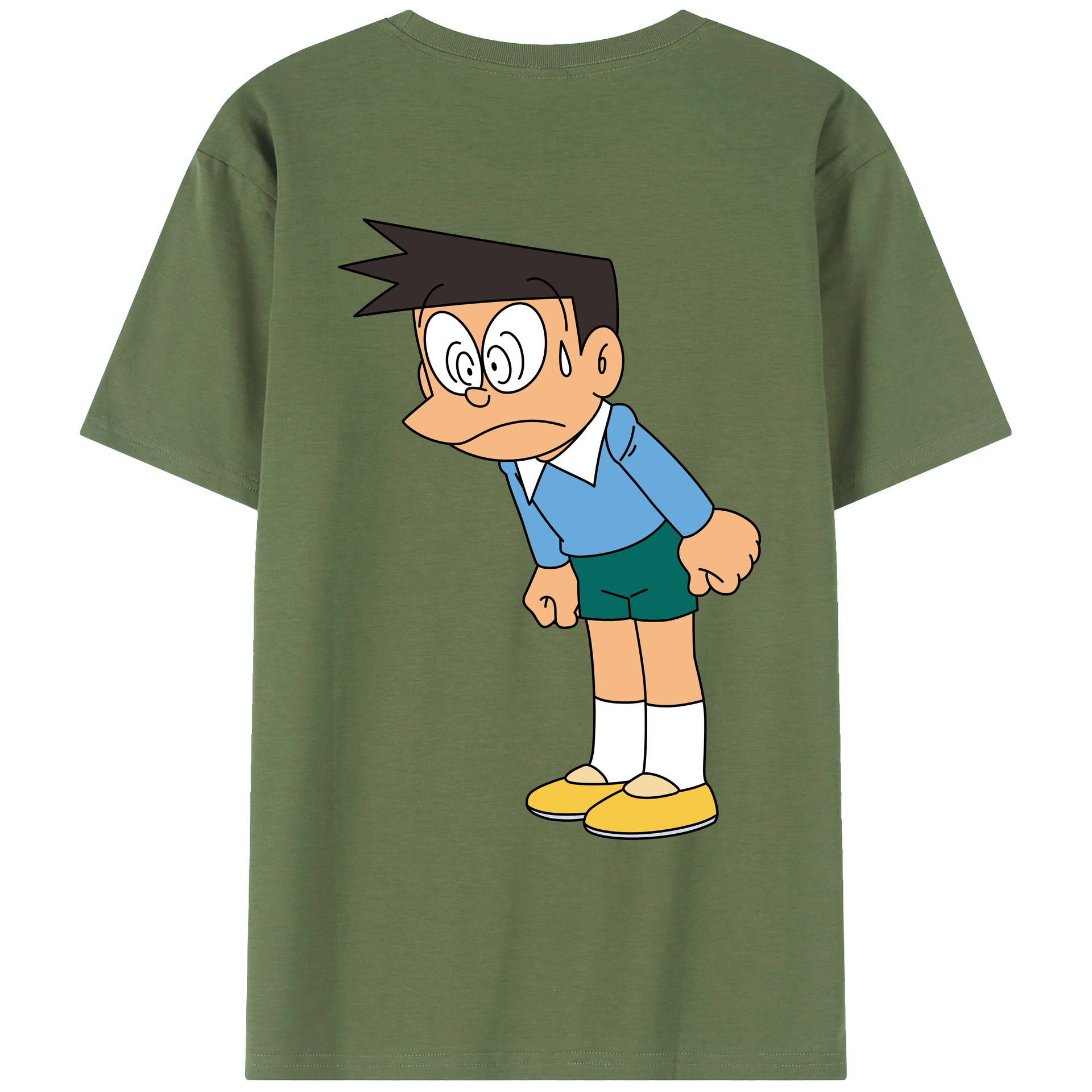 （画像用） ドラえもん 骨川 スネ夫 Doraemon Honekawa Suneo 綿100％ メンズ半袖Tシャツ（バックプリント） 通気性